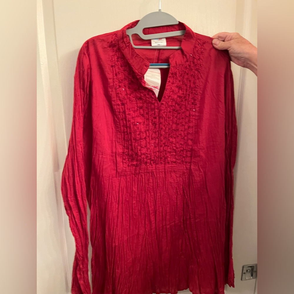 Gemstone Colors Hand-Beaded Tuxedo Tunic